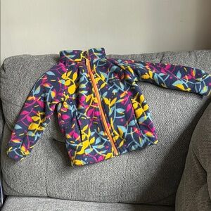 Toddler Columbia Colorful Fleece Jacket with Leaf Pattern, 18-24 months